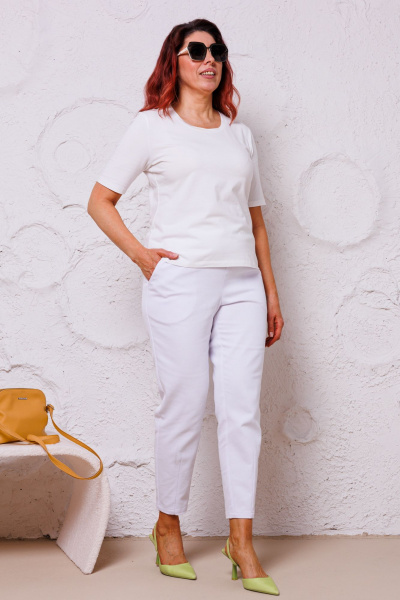 Блуза, брюки, жакет Mubliz 148 серый-молоко - фото 12