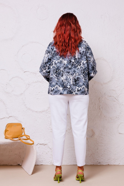 Блуза, брюки, жакет Mubliz 148 серый-молоко - фото 2