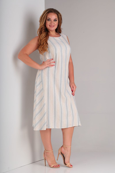 Платье Karina deLux B-288/1 бежево-серый - фото 2