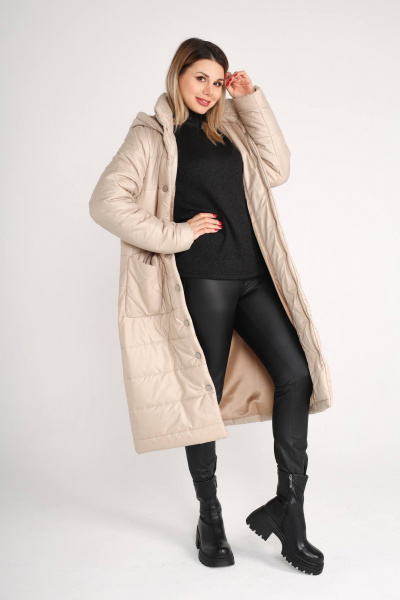 Пальто IUKONA 6030 бежевый - фото 6