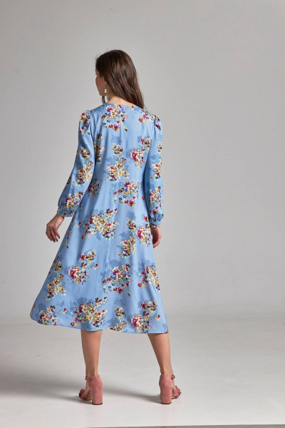 Летнее платье полуприлегающего силуэта из вискозы с V-образным вырезом Femme & Devur 80283 1.32F(170) - фото 4