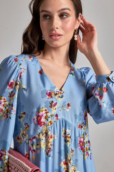 Летнее платье полуприлегающего силуэта из вискозы с V-образным вырезом Femme & Devur 80283 1.32F(170) - фото 2