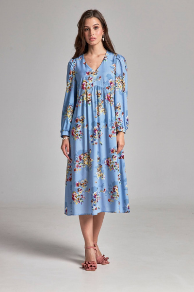 Летнее платье полуприлегающего силуэта из вискозы с V-образным вырезом Femme & Devur 80283 1.32F(170) - фото 1