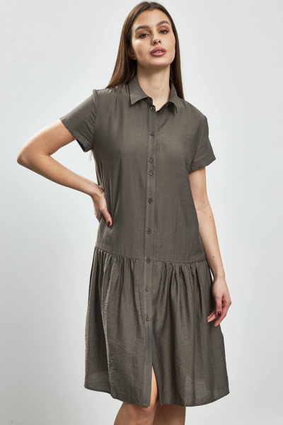 Платье на каждый день коричневое из текстиля Femme & Devur 80151 2.20F(170) - фото 1