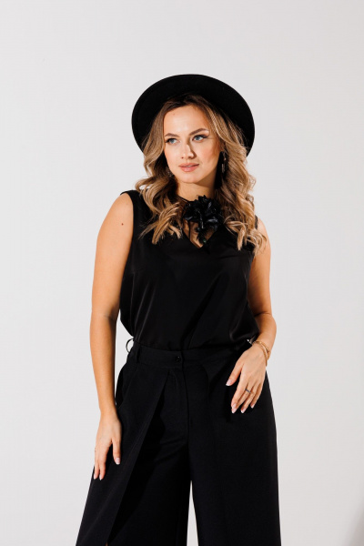 Блуза Anelli 1440 черный/глянец - фото 4