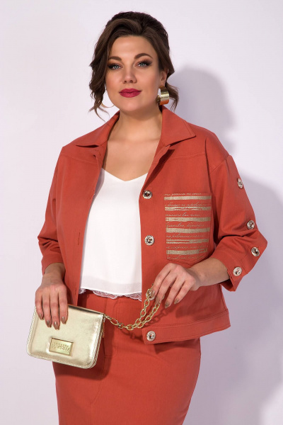 Жакет, юбка Liliana 1285 терракот - фото 5