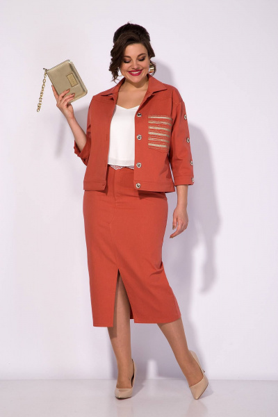 Жакет, юбка Liliana 1285 терракот - фото 4