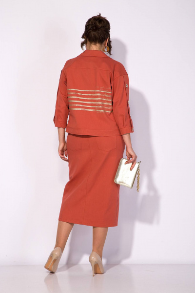 Жакет, юбка Liliana 1285 терракот - фото 3