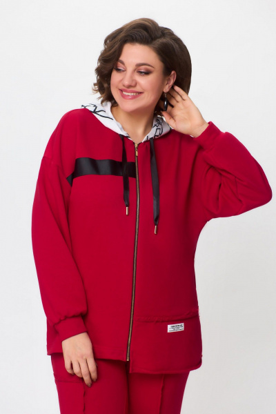 Брюки и худи из трикотажа для повседневного стиля DaLi 5633 красный - фото 2