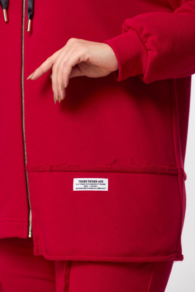 Брюки и худи из трикотажа для повседневного стиля DaLi 5633 красный - фото 4