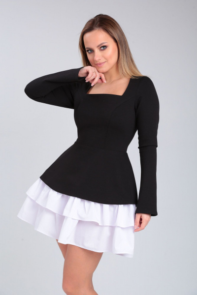 Элегантное платье с рельефами и съемным воланом Immi 2042 - фото 9