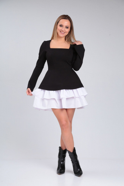 Элегантное платье с рельефами и съемным воланом Immi 2042 - фото 5