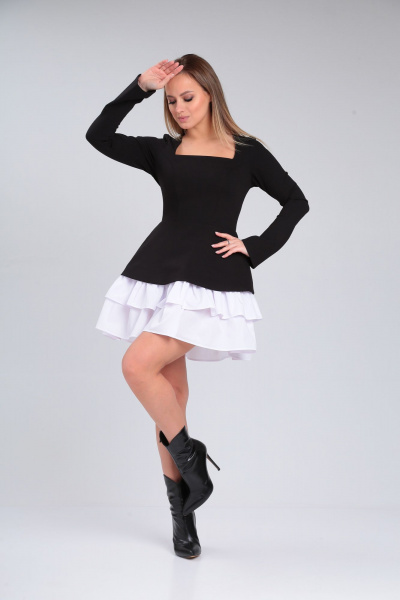 Элегантное платье с рельефами и съемным воланом Immi 2042 - фото 4