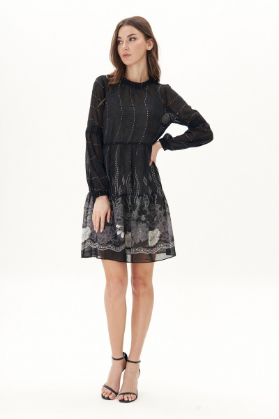 Платье из шифона с каскадными воланами и сборкой Fantazia Mod 4427 - фото 2