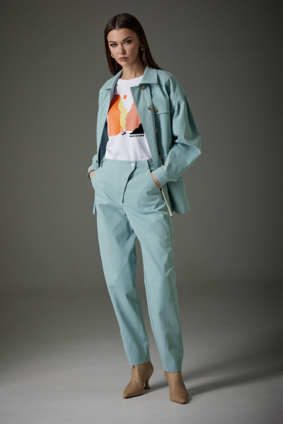 Брюки и жакет женский в стиле casual из джинса N.O.W. 1405 - фото 4