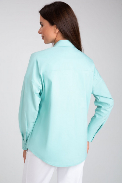 Бирюзовая блузка-рубашка с застежкой на пуговицы IVARI 404/1 лазурный - фото 6