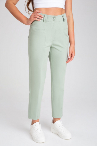 Зеленые джинсы летние полуприлегающего силуэта IVARI 306 зеленый - фото 4