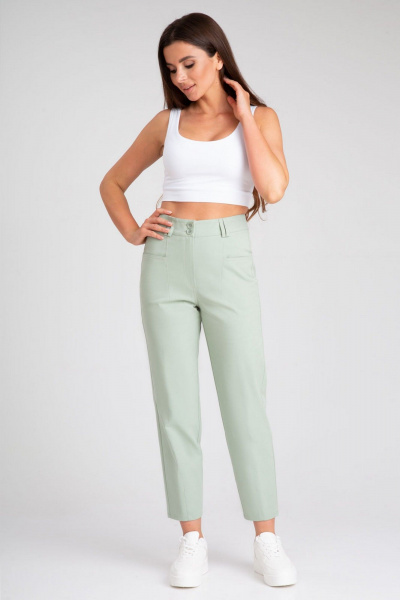 Зеленые джинсы летние полуприлегающего силуэта IVARI 306 зеленый - фото 2