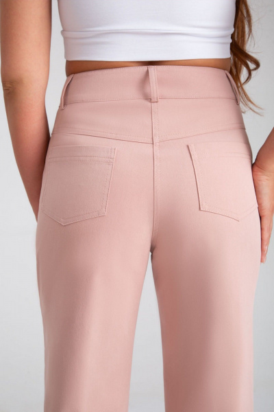 Розовые джинсы летние с высоко посадкой и зауженным низом IVARI 306 розовый - фото 6