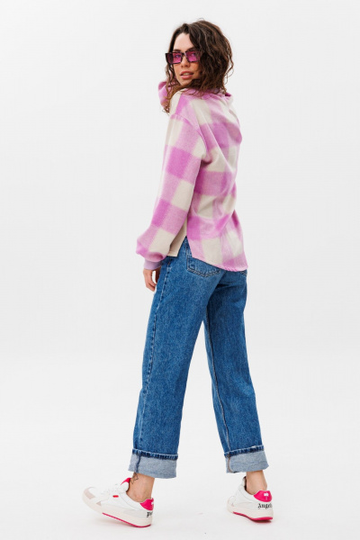 Джемпер свободного кроя из трикотажа для демисезона HIT 2014/1 бежевый,розовый - фото 6