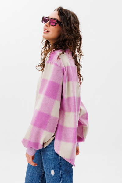 Джемпер свободного кроя из трикотажа для демисезона HIT 2014/1 бежевый,розовый - фото 5