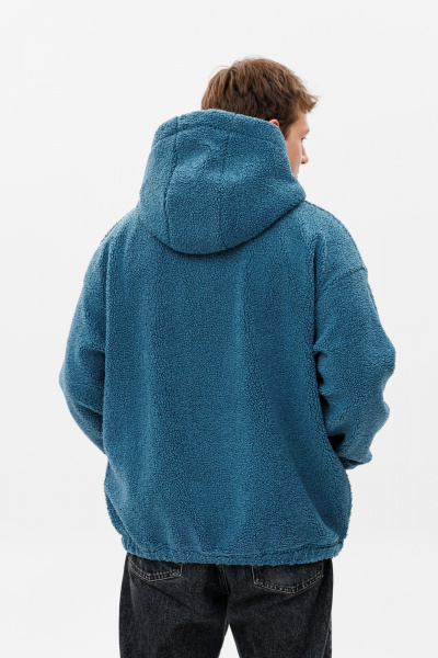 Худи oversize из трикотажа «барашек» с объемным капюшоном HIT 0220м синий - фото 10