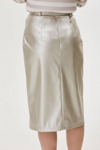 Юбка классическая из экокожи с металлизированным эффектом Lyushe 3708 - фото 6