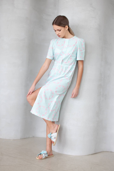 Летнее платье с разрезом и рукавами-фонариками Tanya Arzhanova ФлТА87 - фото 1