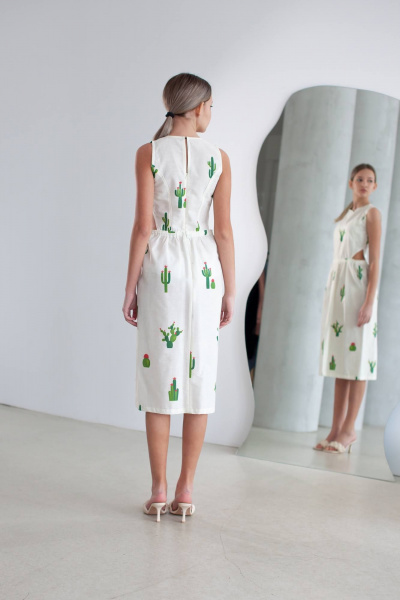 Летний сарафан из сетки с принтом кактусов Tanya Arzhanova КТА44 - фото 2