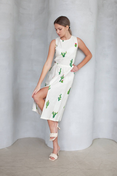 Летний сарафан из сетки с принтом кактусов Tanya Arzhanova КТА44 - фото 1