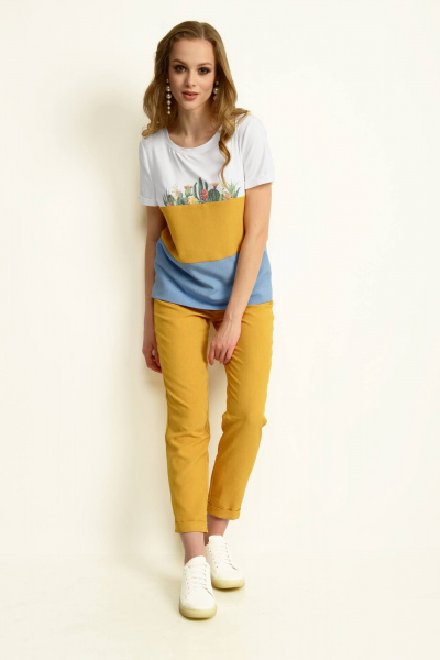 Летняя блуза с принтом и коротким рукавом MAX 5-020 - фото 1