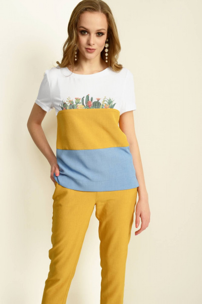 Летняя блуза с принтом и коротким рукавом MAX 5-020 - фото 2