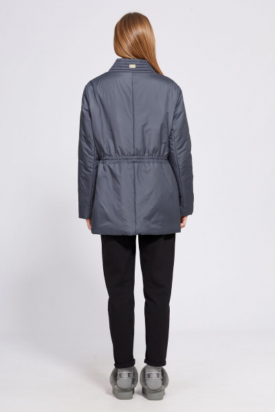 Демисезонная плащевая куртка с кулисой и металлич. нашивкой EOLA 2545 синий - фото 10