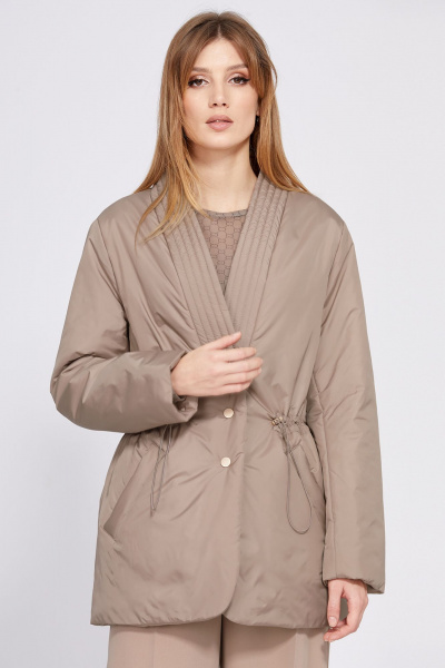Демисезонная куртка оверсайз из плащевой ткани EOLA 2545 темно-бежевый - фото 14