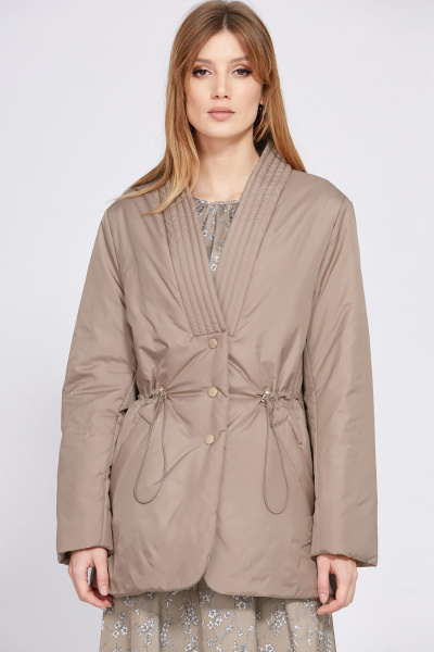 Демисезонная куртка оверсайз из плащевой ткани EOLA 2545 темно-бежевый - фото 1