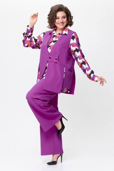 Блуза, брюки, жилет Koketka i K 1129 фуксия - фото 2