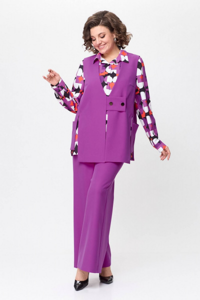 Блуза, брюки, жилет Koketka i K 1129 фуксия - фото 3