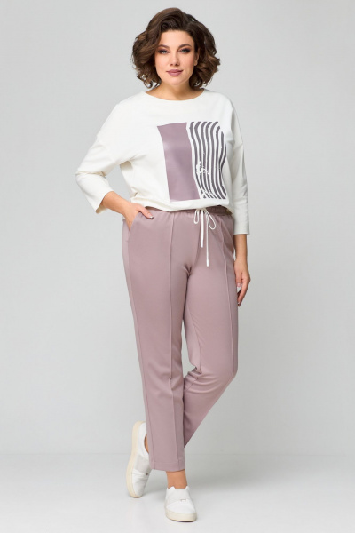 Брюки, туника Мишель стиль 1134 бежево-молочный - фото 6