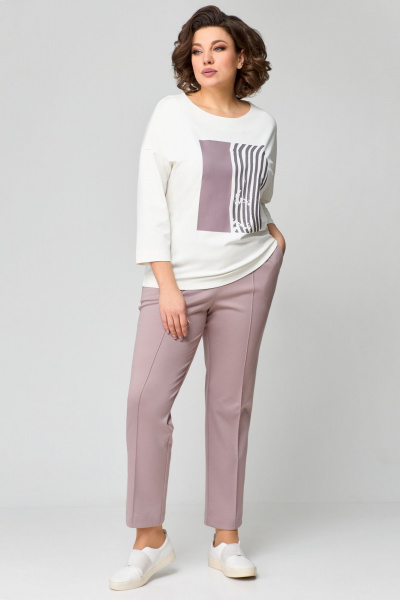 Брюки, туника Мишель стиль 1134 бежево-молочный - фото 1