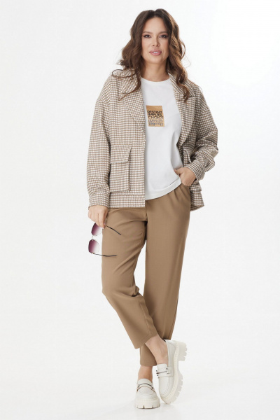 Брюки, жакет, футболка Магия моды 2404 коричневый - фото 4