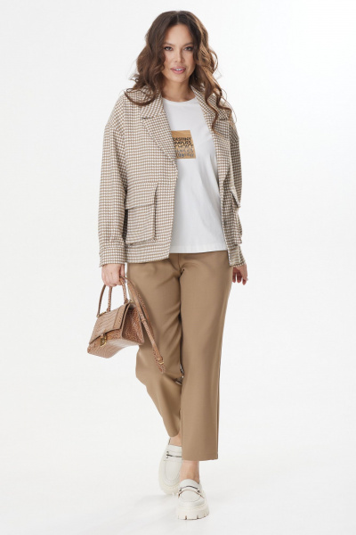 Брюки, жакет, футболка Магия моды 2404 коричневый - фото 3