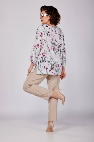 Блуза SOVITA 1162 серая_в_цветы - фото 10