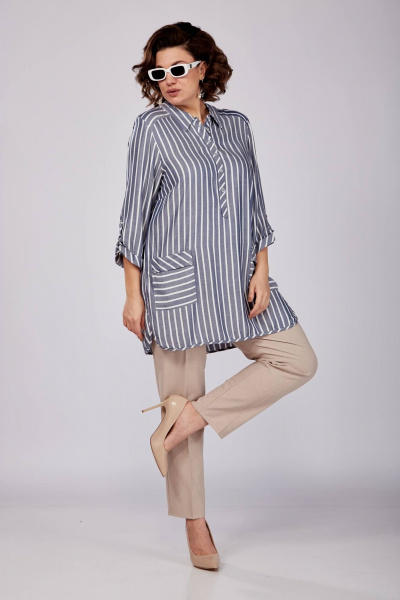 Блуза SOVITA 1164 джинс - фото 4