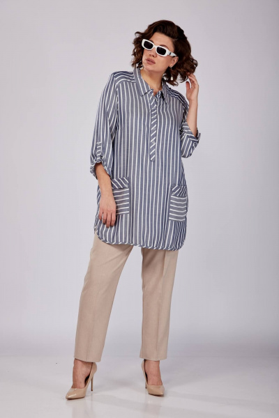 Блуза SOVITA 1164 джинс - фото 3