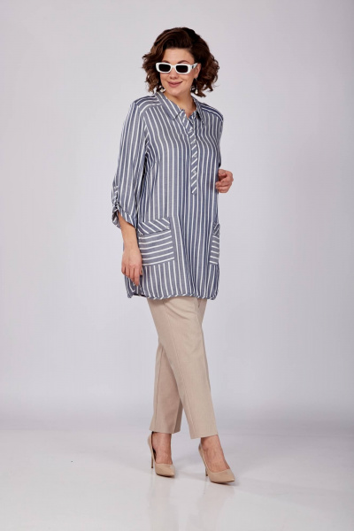 Блуза SOVITA 1164 джинс - фото 2