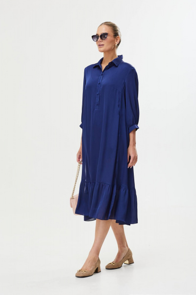 Платье с воланами и пуговицами: насыщенный фиолетовый цвет Твой имидж 1757/1 синий - фото 6