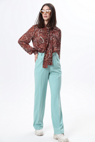 Демисезонный деловой комплект: жакет, брюки и блуза LM К6667-31 - фото 12