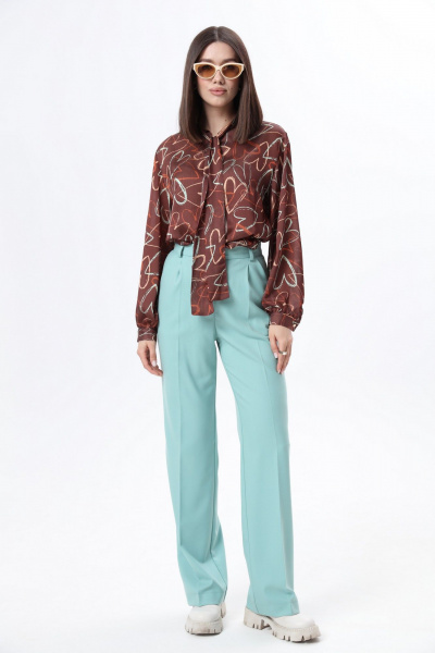 Демисезонный деловой комплект: жакет, брюки и блуза LM К6667-31 - фото 11