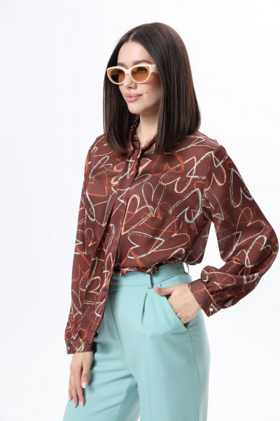 Демисезонный деловой комплект: жакет, брюки и блуза LM К6667-31 - фото 10