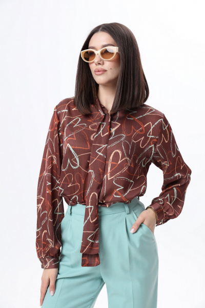 Демисезонный деловой комплект: жакет, брюки и блуза LM К6667-31 - фото 9